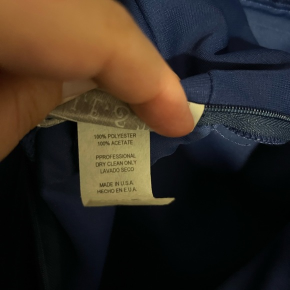 Navy Blue Strapless Evening Maxi Dress with Rhinestones, Size 4X - Picture 7 of 8